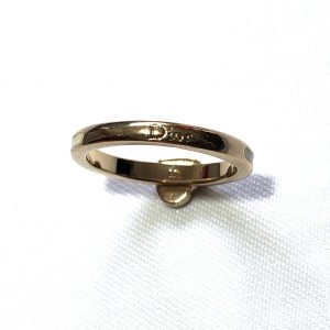 Christian Dior Heart Rhinestone Enamel Gold Plated Ring