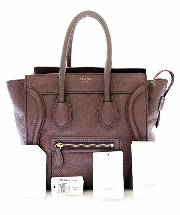 Celine Micro Luggage Pebble Leather Bag