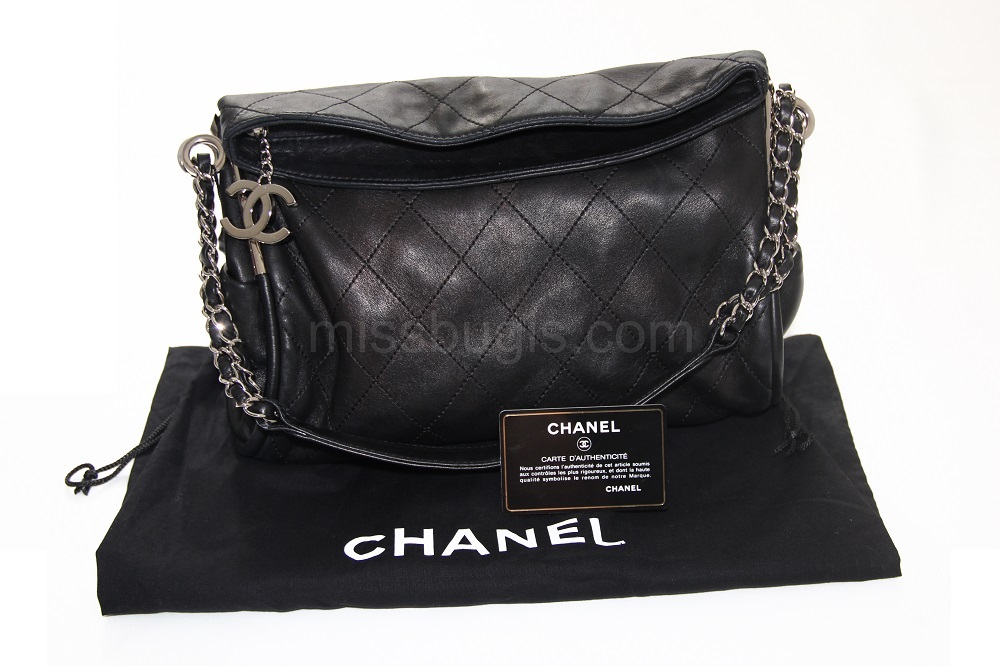 Chanel Black Quilted Lambskin Leather Small Ultimate Soft Bag