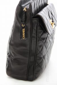 Chanel Black Quilted Lambskin Leather Tote