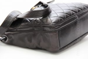 Chanel Black Quilted Lambskin Leather Tote