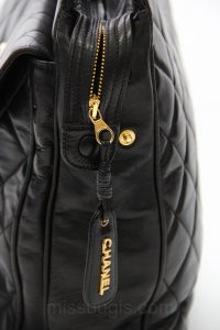 Chanel Black Quilted Lambskin Leather Tote