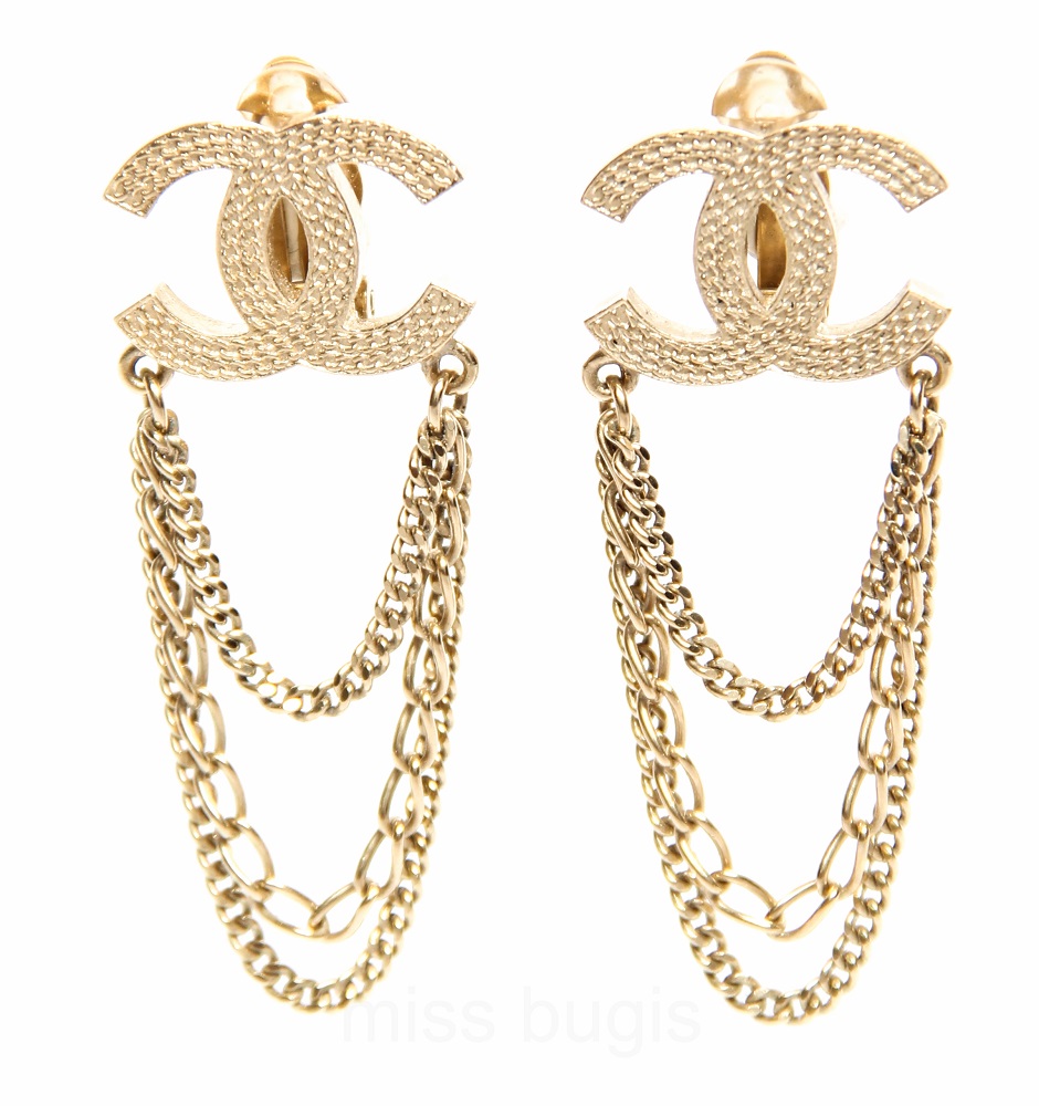 Chanel CC Drop Chain Spring 2009 Collection Clip Earrings - Miss Bugis