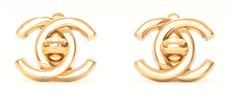 Chanel CC Turnlock Clip Earrings