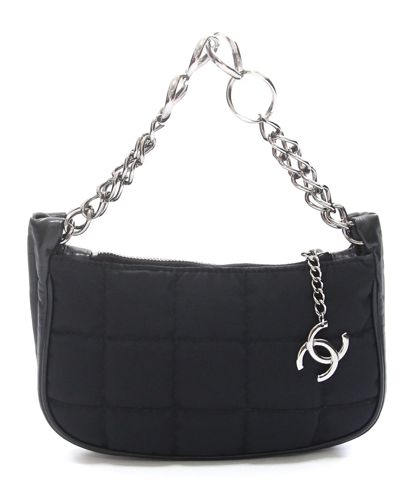 Chanel Black Chocolate Bar Nylon Pochette