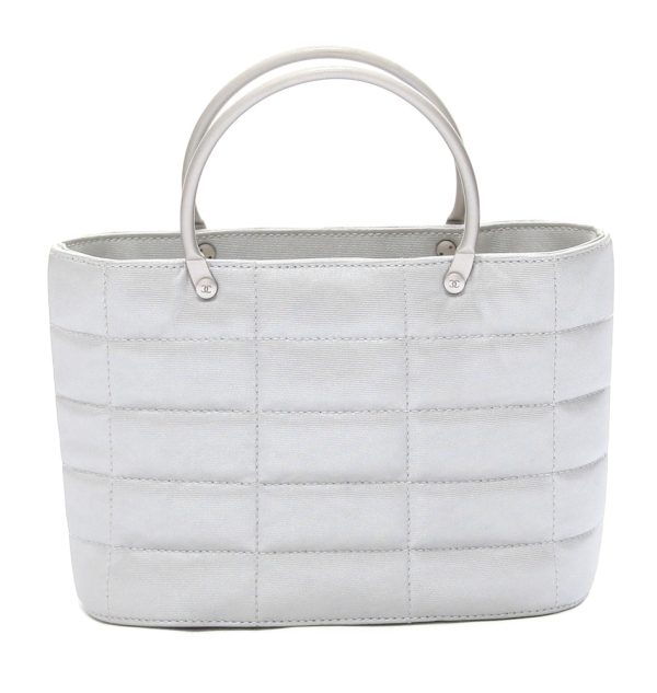 Chanel Silver Quilted Nylon Pochette