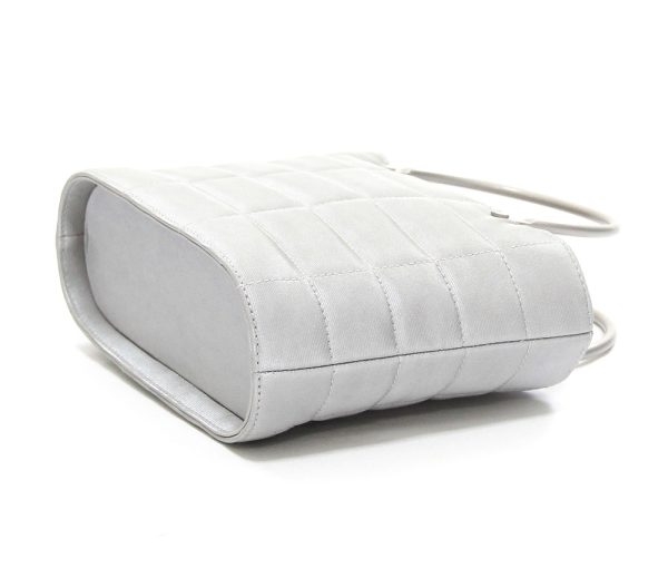 Chanel Silver Quilted Nylon Pochette