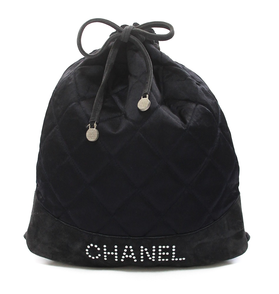 Chanel Black Quilted Fabric/Suede Backpack - Miss Bugis