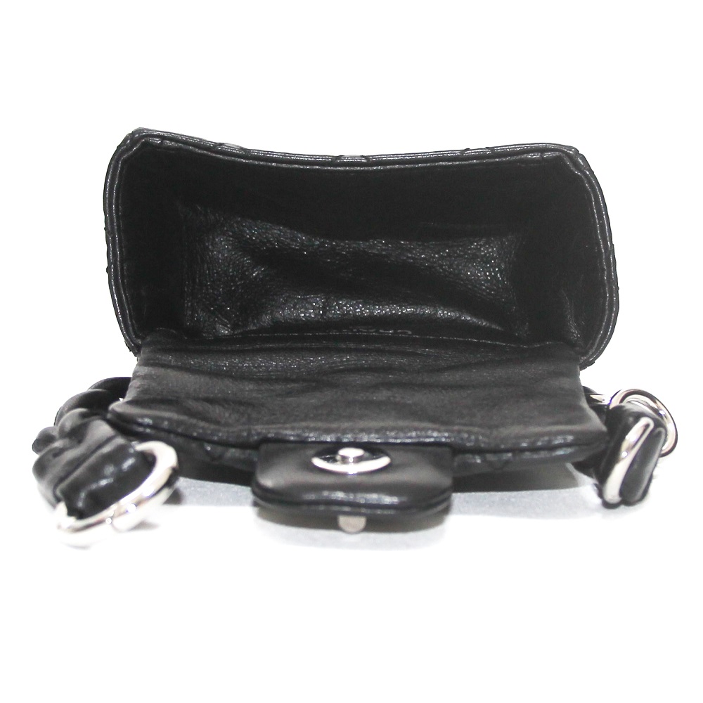 Black Calfskin Quilted 2.55 Anklet Wrist Bag Silver Hardware, 2008