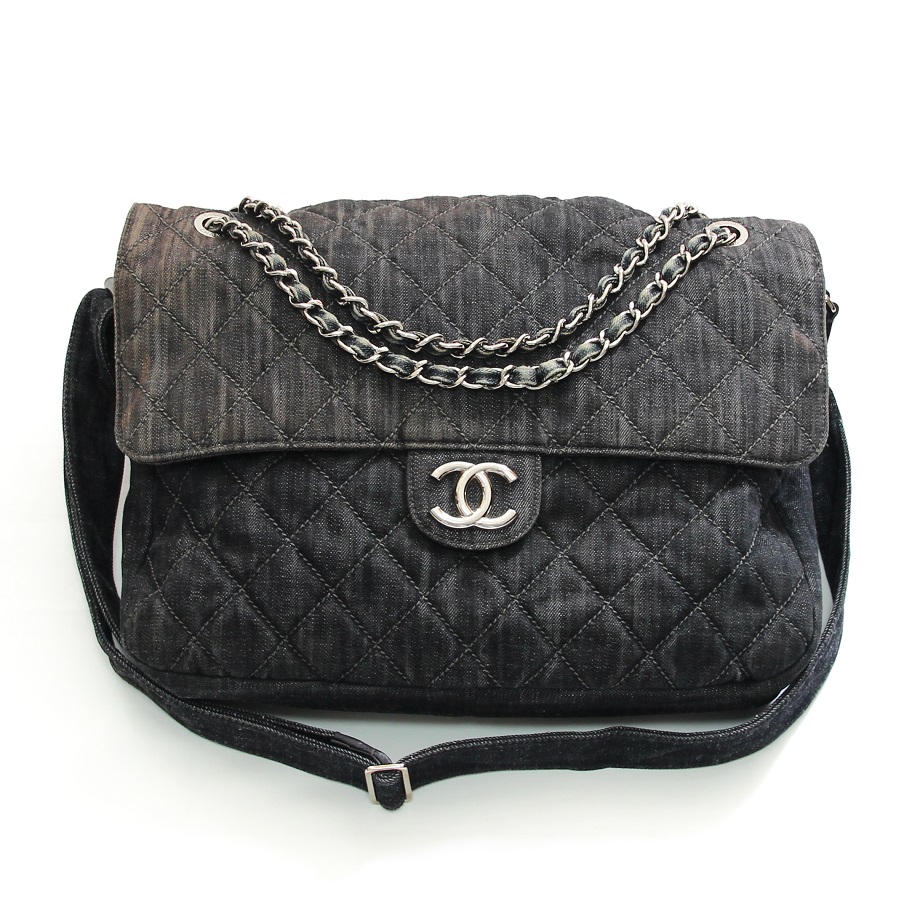 Chanel Quilted Denim Stretch Spirit Maxi Messenger