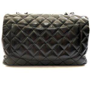 Chanel Black Quilted Lambskin Leather Classic Jumbo Single Flap Bag