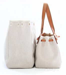 Hermes 2 in 1 Herbag Cabas Canvas Leather Tote