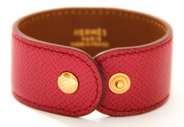 Hermes Medor Courchevel Leather Bracelet