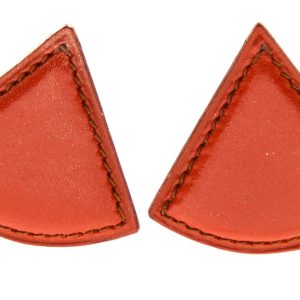 Hermes Triangle Leather Clip Earrings