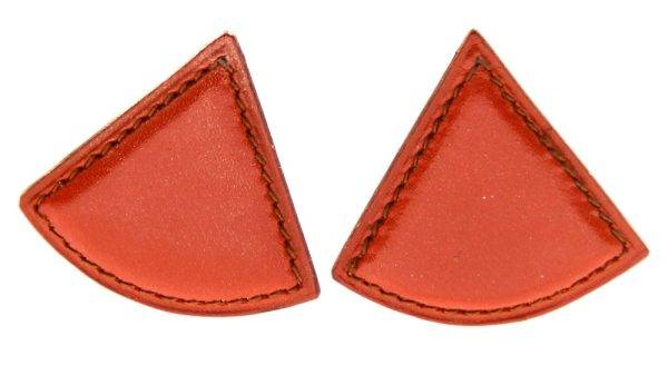 Hermes Triangle Leather Clip Earrings