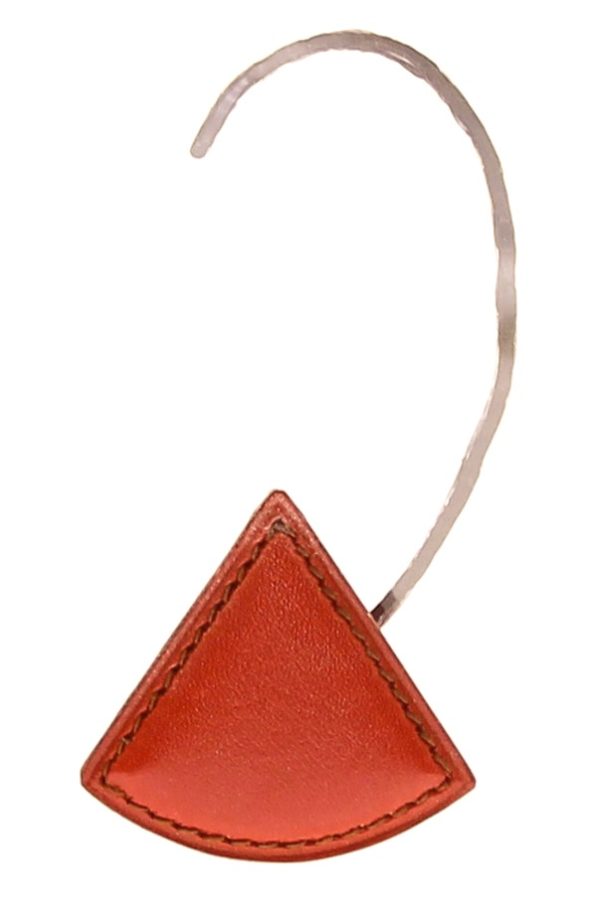 Hermes Triangle Leather Clip Earrings