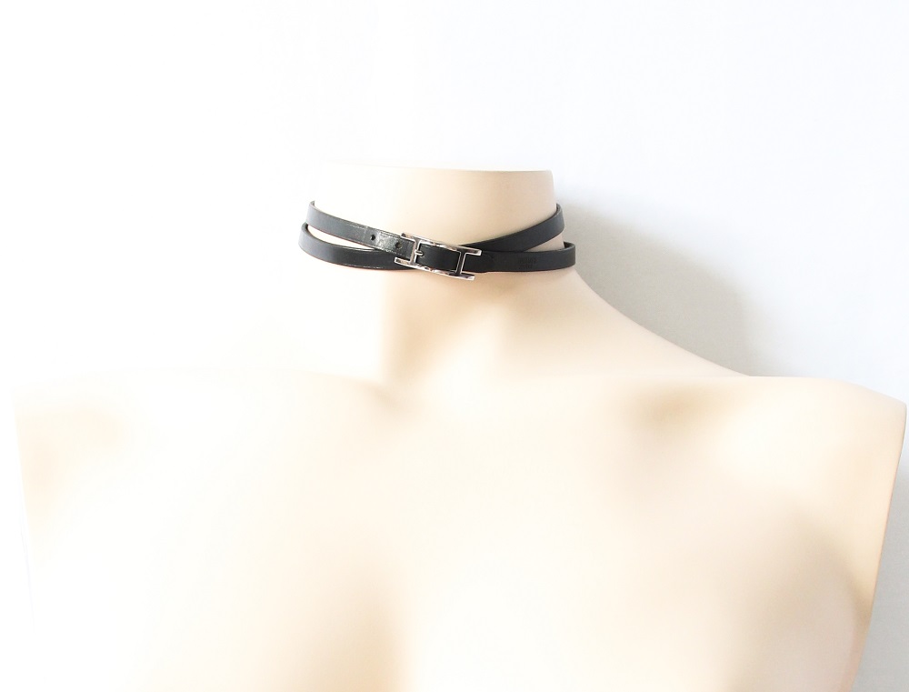 Hermes Heracul Leather,Metal Women,Men Choker Necklace (Brown,Gold)  BF565701 | eBay