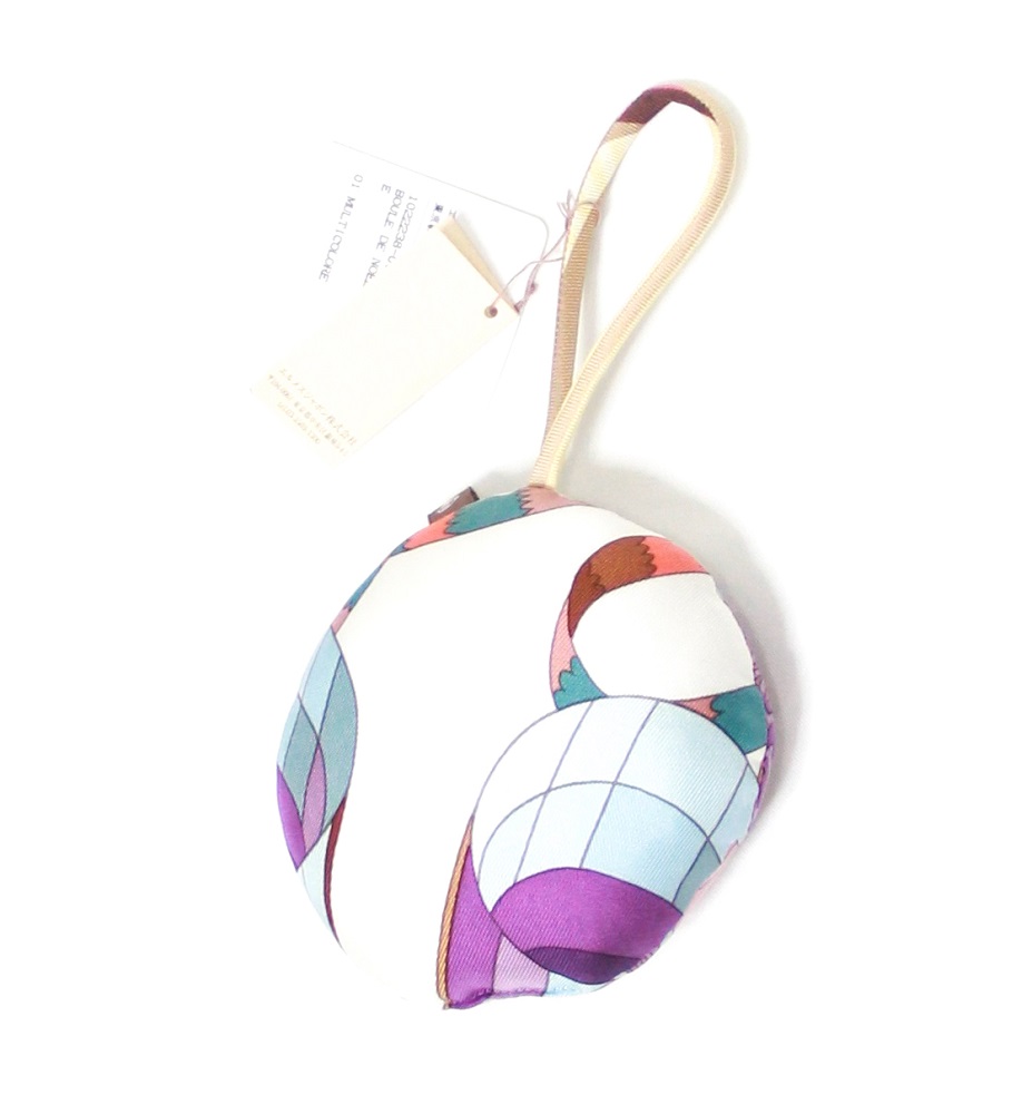 Hermes Multicolore Silk Petit H Circle Bag Charm