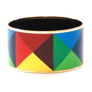 Hermes Printed Enamel Extra Wide Clous De Trompe L'oeil Bangle