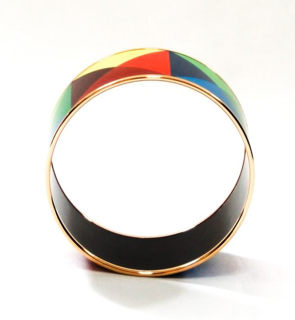 Hermes Printed Enamel Extra Wide Clous De Trompe L'oeil Bangle