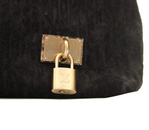 Louis Vuitton Limited Edition Khol Monogram Embossed Suede Wish Bag