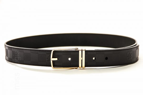 Louis Vuitton Boston Glazed Dark Brown Calf Leather Reversible Belt 90/36