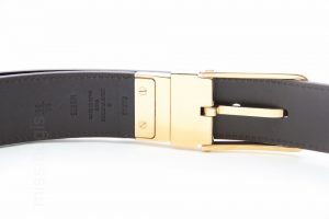 Louis Vuitton Boston Glazed Dark Brown Calf Leather Reversible Belt 90/36