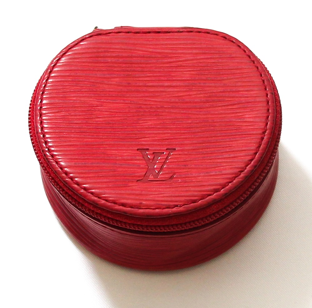 Auth LOUIS VUITTON Epi Ecrin Bijoux Jewelry Case M48227 Red Leather  #36631913