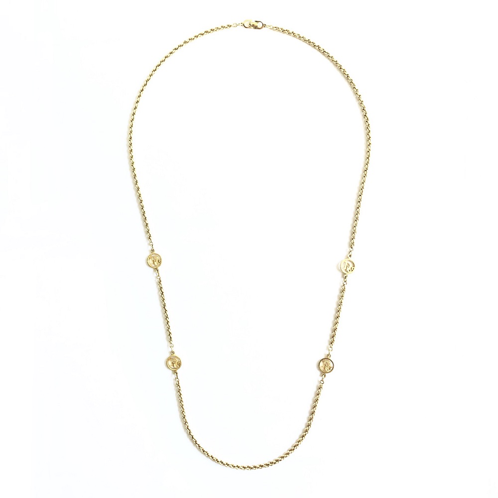 Christian Dior Logo Gold Plated Necklace