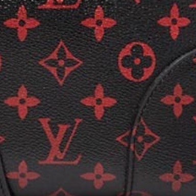 Black synthetic leather with Grey LV monogram print