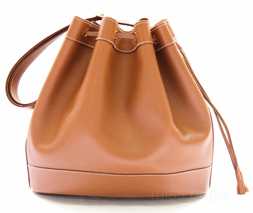 Hermes Leather Gold Plated Market Bag