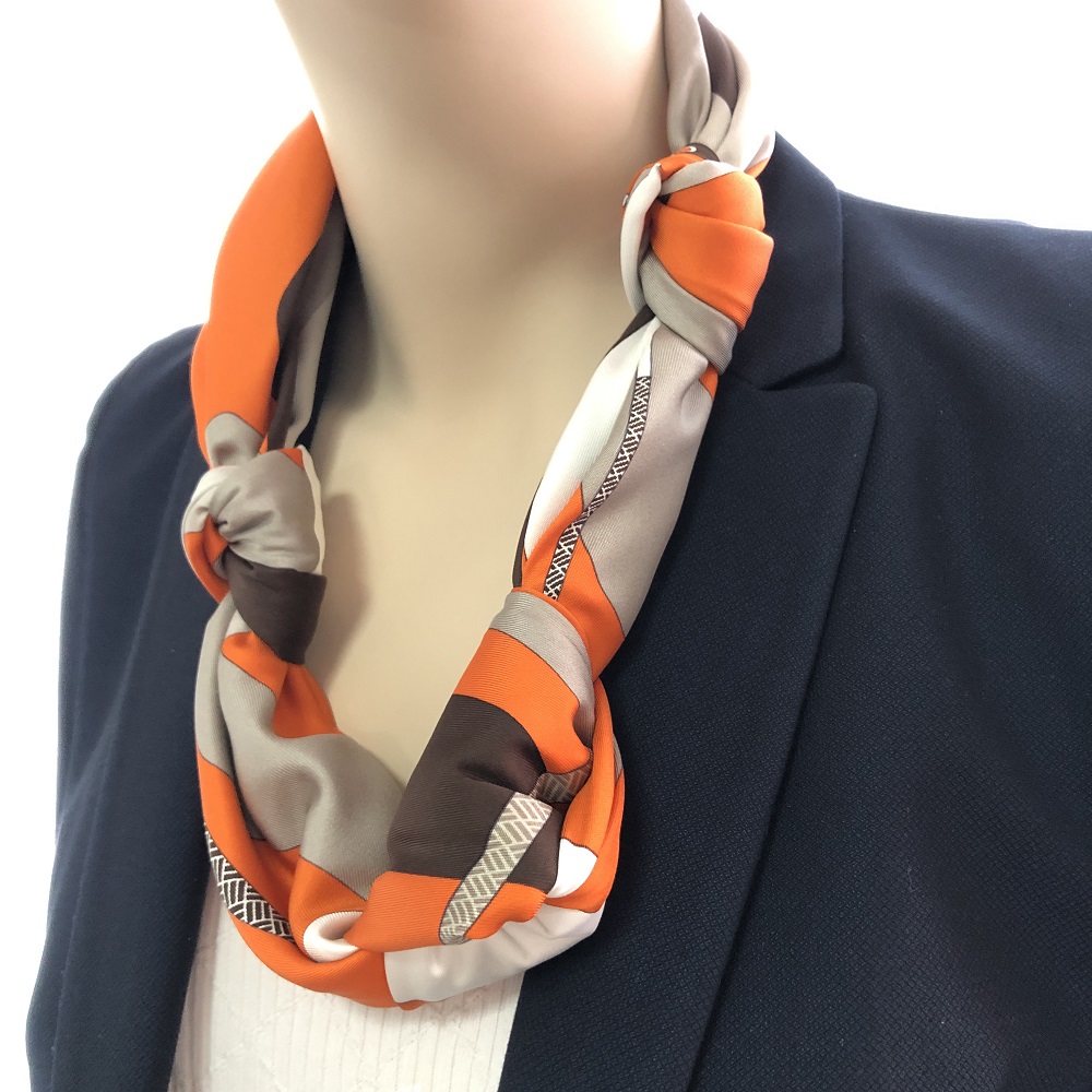 Hermes 90cm Silk Scarf Necklace