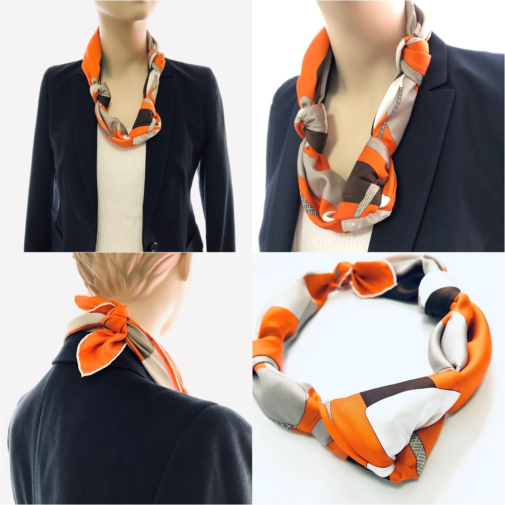 Hermes 90cm Silk Scarf Necklace