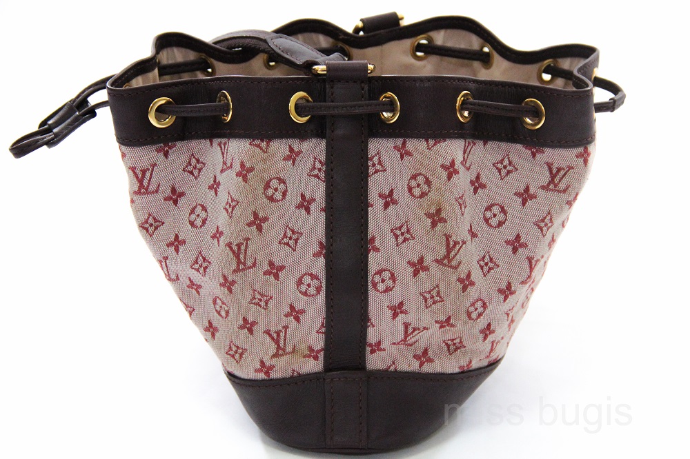 Louis Vuitton Cherry Red Monogram Mini Lin Canvas Noelie Bag at 1stDibs