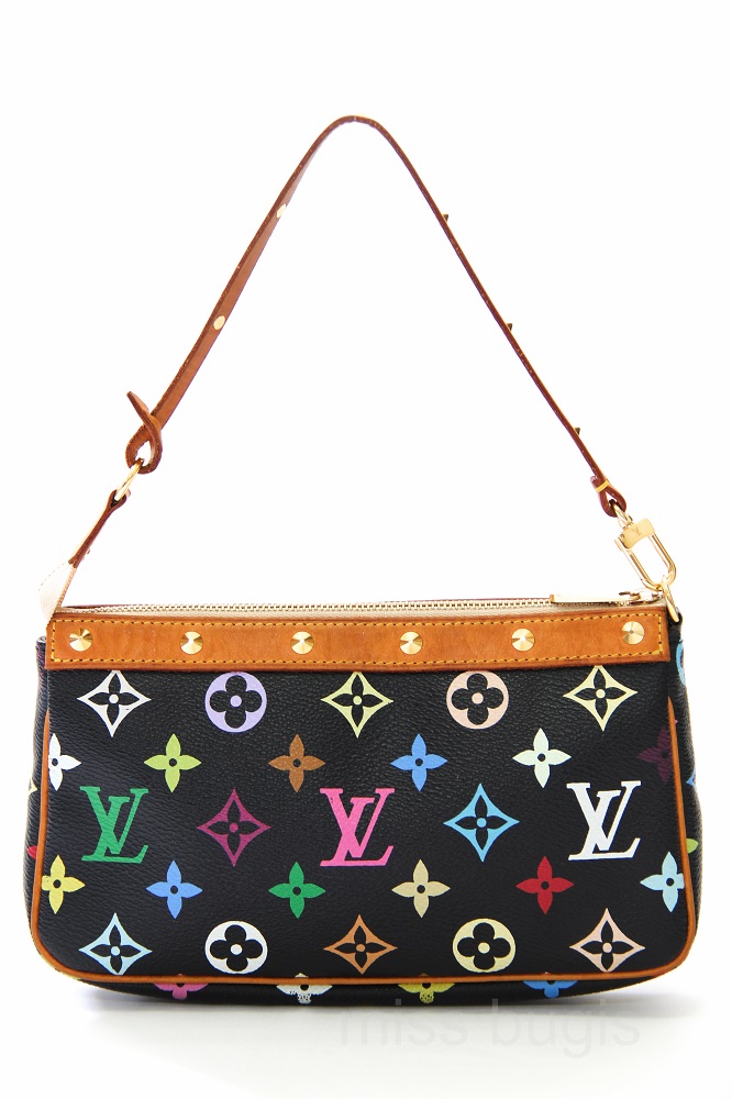 Louis Vuitton Black Multicolore Canvas Takashi Murakami Pochette Accessoires