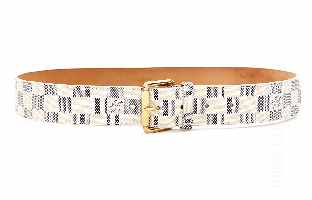 Louis Vuitton Damier Azur Canvas Leather Belt 85/34