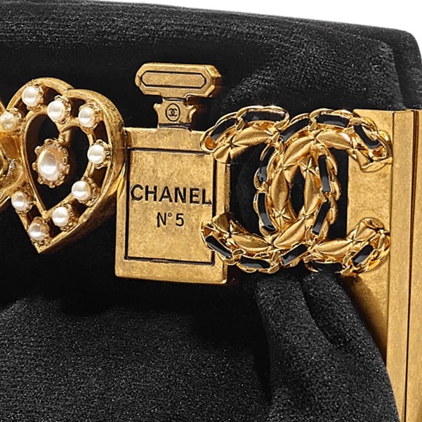 Chanel Ruthenium Metal Beaded Pearl Square Brooch