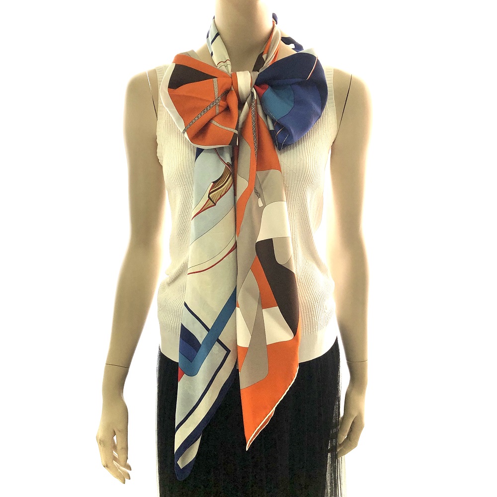 Hermes 90cm Silk Scarf Large Bow Tie