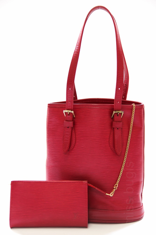 Louis Vuitton Epi Leather Red Bucket With Pochette
