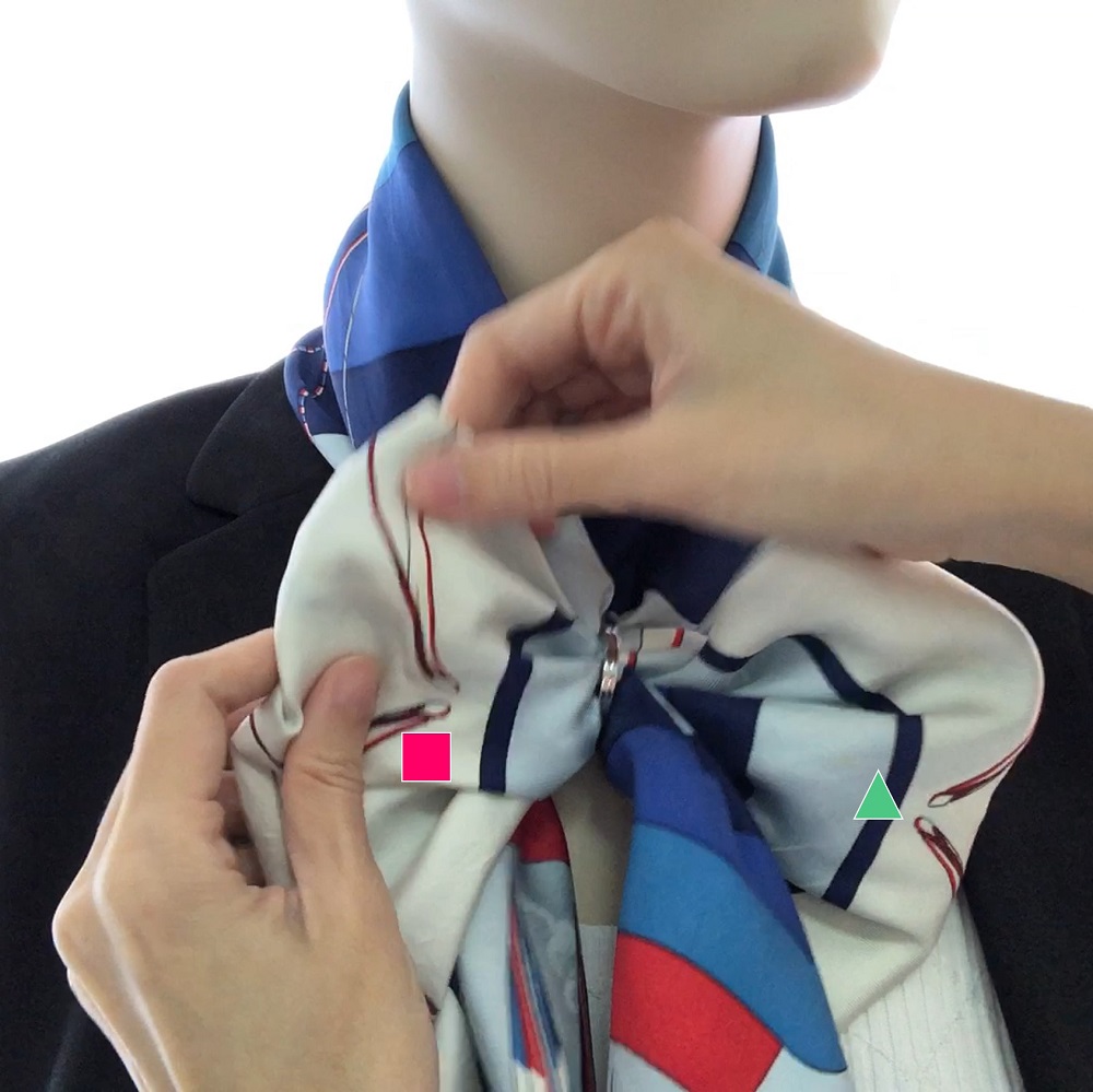 Scarf Tutorial 3 Hermes Silk Scarf with Bulgari Key Chain (Little Butterfly)