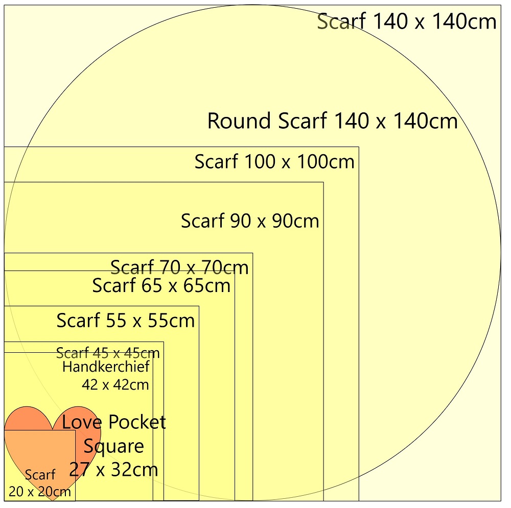 Hermes Square Scarf Size Guide - Miss Bugis