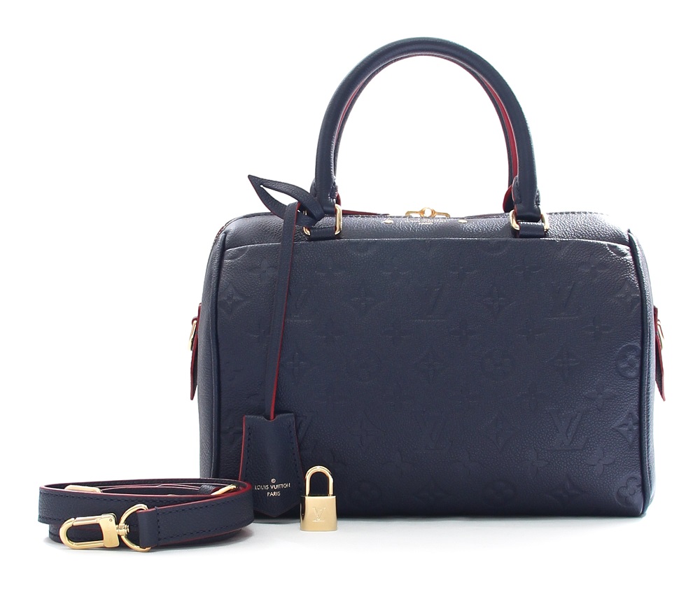 LV Speedy Bandouliere 25 Monogram Empreinte Leather Marine Rouge