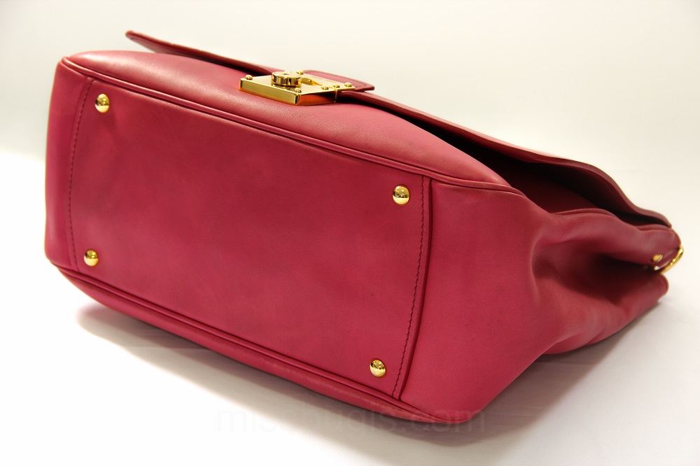 Miu Miu Rosso Vitello Vintage Distressed Leather Bag