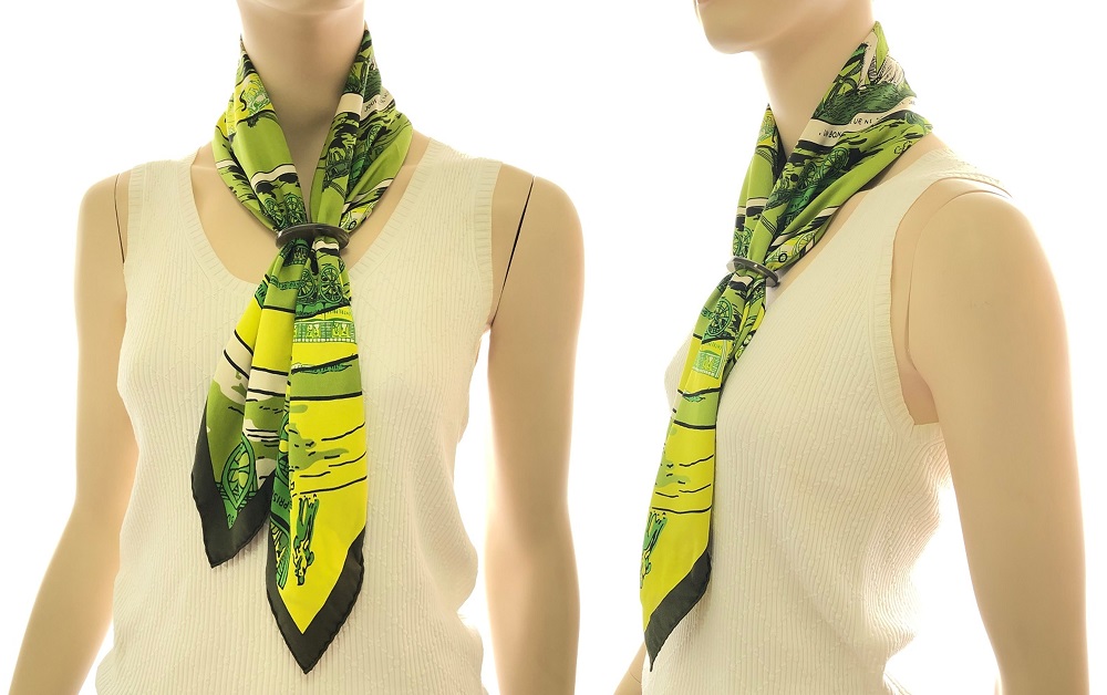 Hermes 70cm silk scarf in Jewel Square knot.