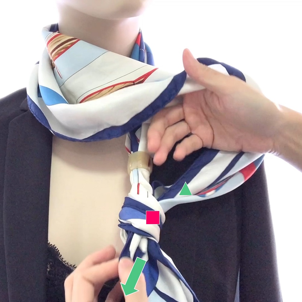 Hermes 90cm Silk Scarf Scout Knot with Ring - Miss Bugis