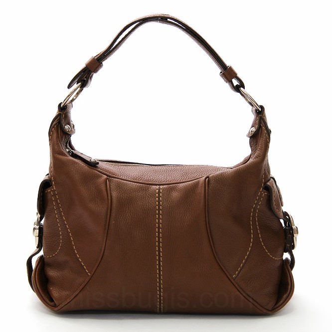 TOD'S Calfskin Pebble Leather Hobo Bag