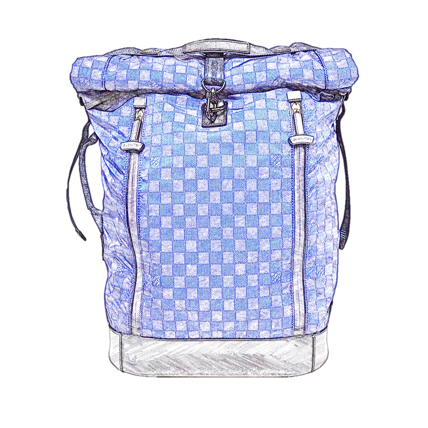 Louis Vuitton Blue Damier Nylon Cup Sirocco Backpack Bag - Yoogi's Closet