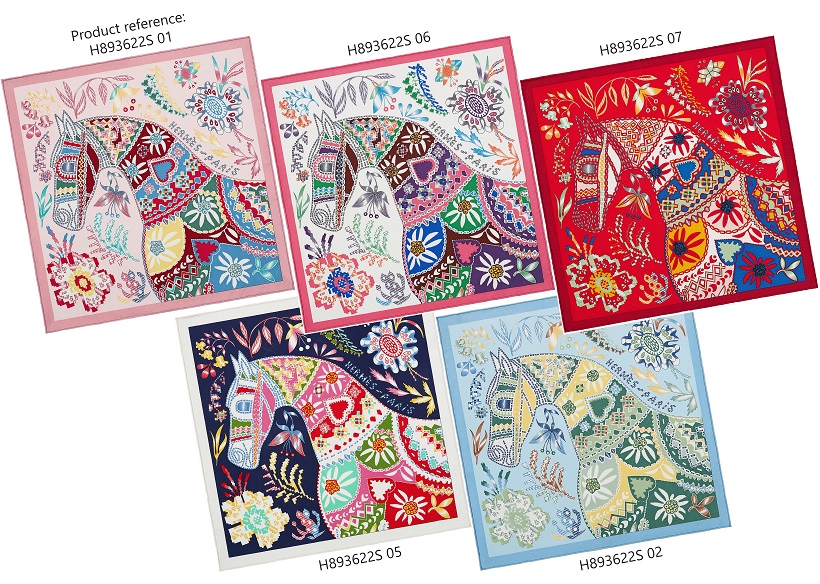 Hermes En Attendant Ulysse Scarf 45 Colourways.