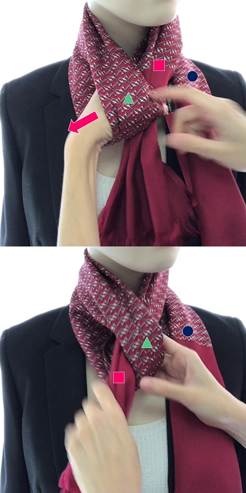 How to wear the Double Cross scarf ring, by Liberatti, from ScarfRing.com