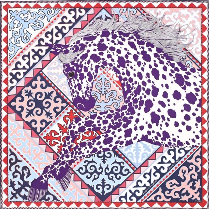 Hermes 90cm Square Scarf Appaloosa Des Steppes